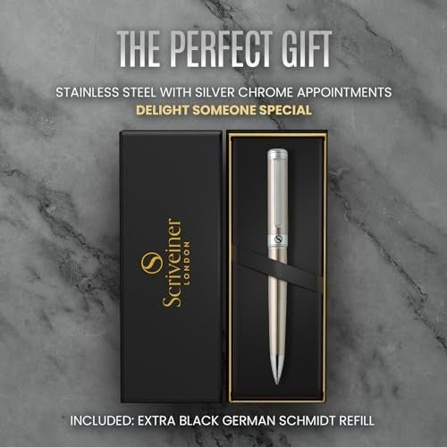 Luxury Stainless Steel Roller Ball Pen ✨ Smooth Refillable Executive Tool