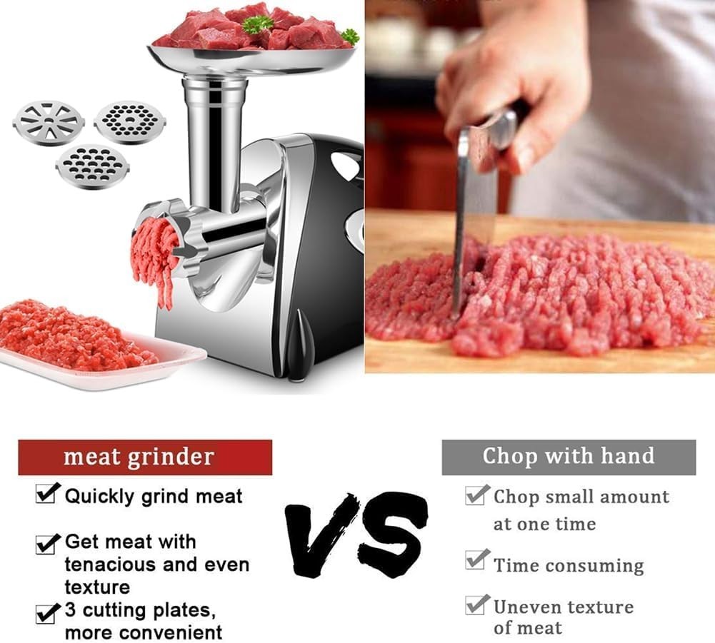 2800W Electric Meat Grinder Mincer Sausage Maker 3 Grinding Plates