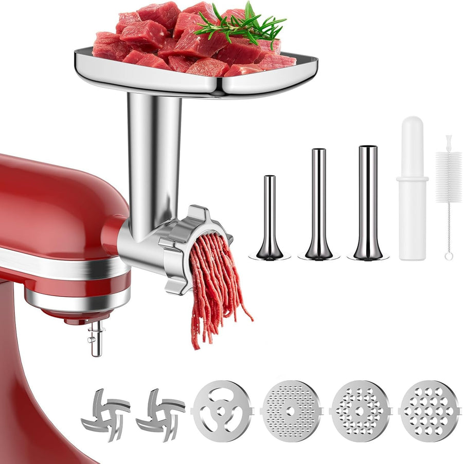 Meat Grinder Attachment Stand Mixer Sausage Stuffer 3 Tubes Metal