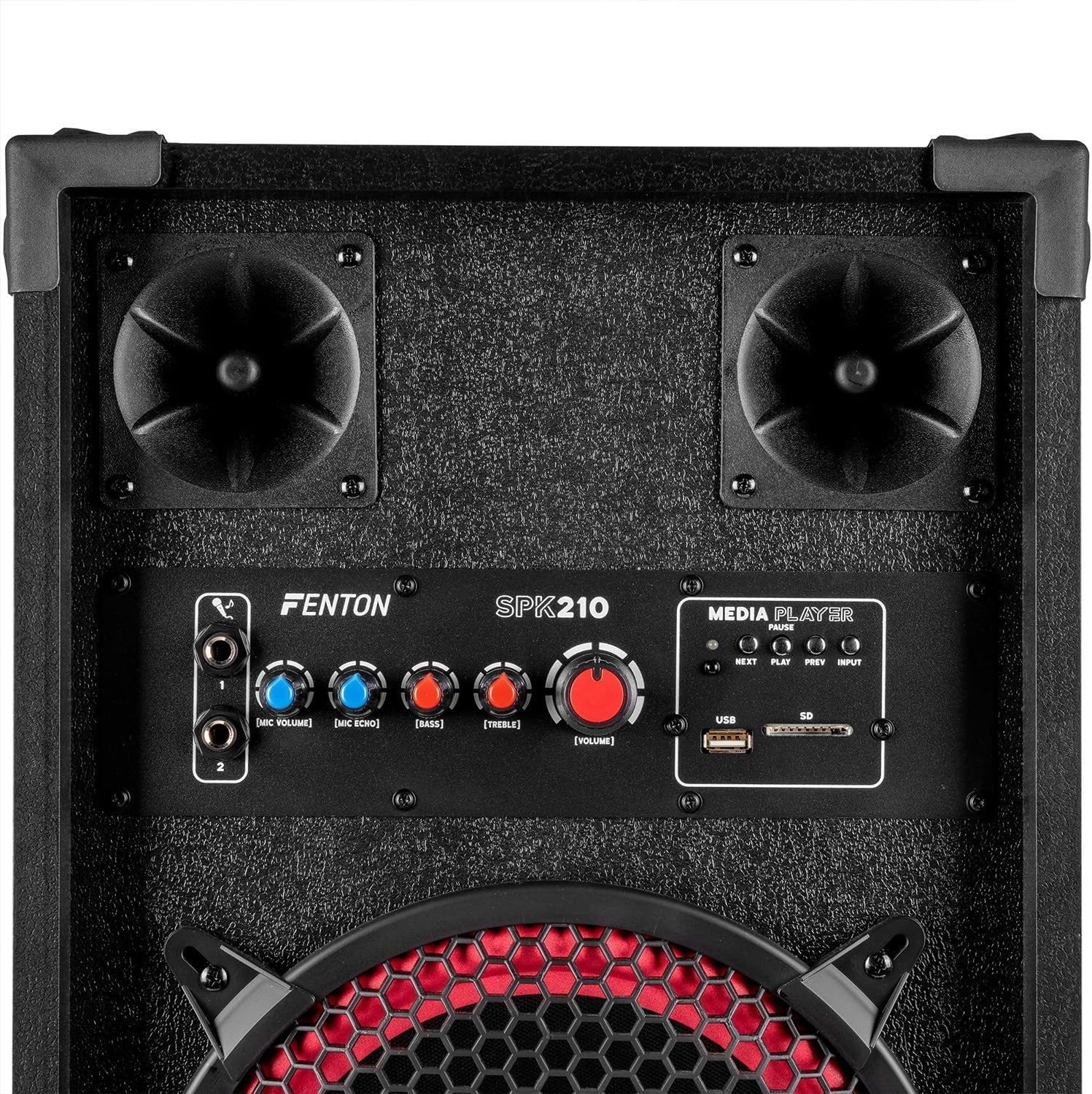 Bluetooth Karaoke Speaker System 1200W 2x10" Party Speakers w/ Mics