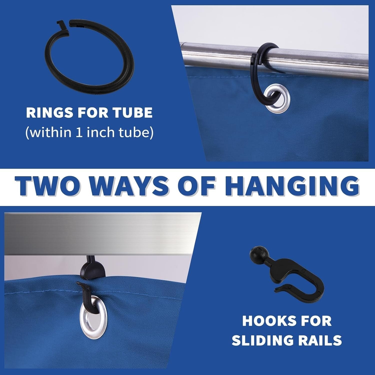 10x12ft Navy Blue Gazebo Mosquito Netting 4 Panels Zipper Sidewalls Outdoor