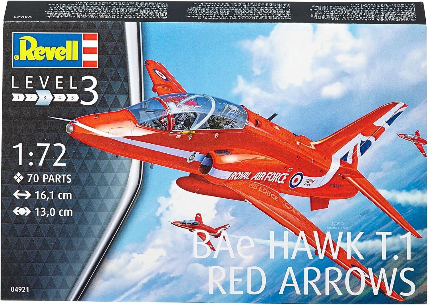 Red Arrows BAE Hawk T.1 1:72 Scale Plastic Model Kit - Unpainted, 70 pcs