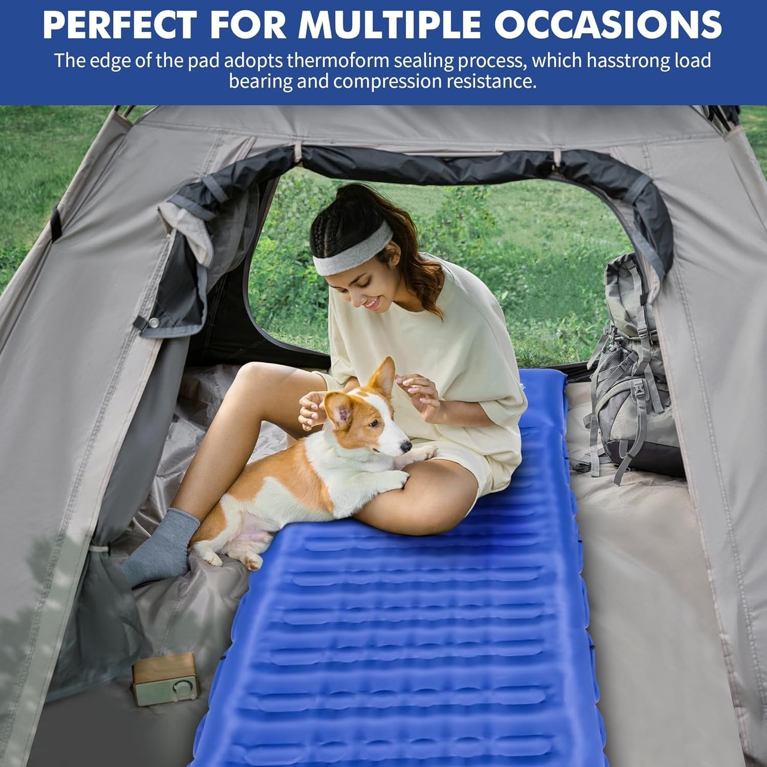 Inflatable Camping Sleeping Mat 203x68x10cm Ultralight with Pillow