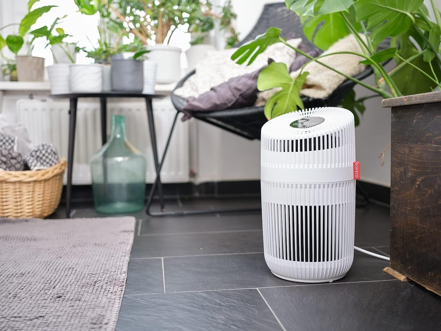 HEPA H13 Air Purifier Large Room 45m² UV-C Ionizer 360° Filter