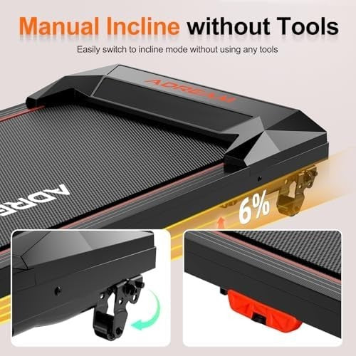 Foldable Walking Pad Treadmill 2.25HP Manual Incline Home Office Use