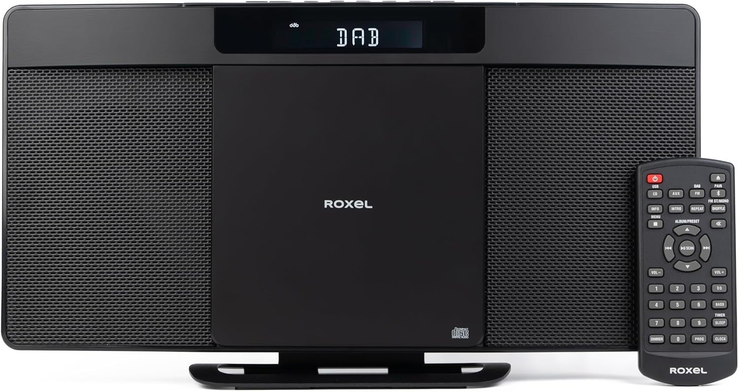 Hi-Fi CD Player Stereo System Bluetooth DAB Radio USB AUX Wall Mount Design