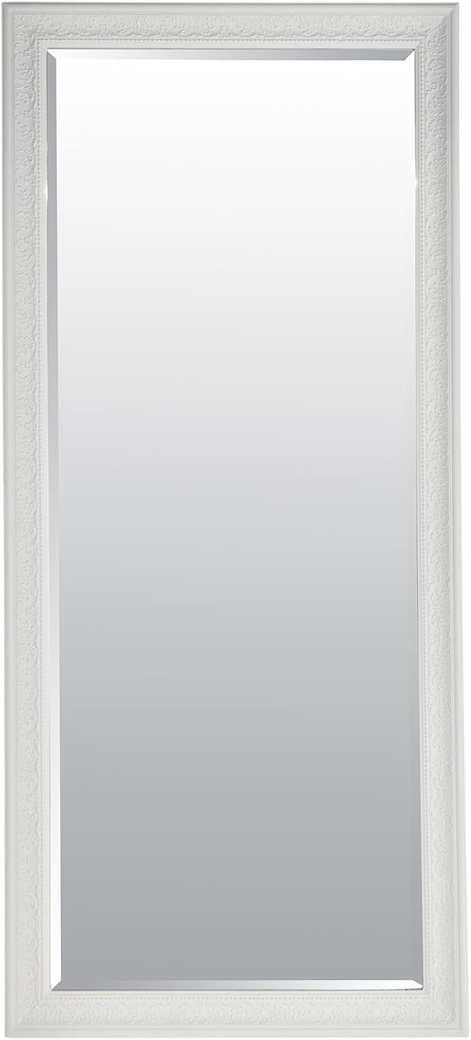 Full Length Ivory Wall Mirror 163x73cm Bevelled Glass Antique Style