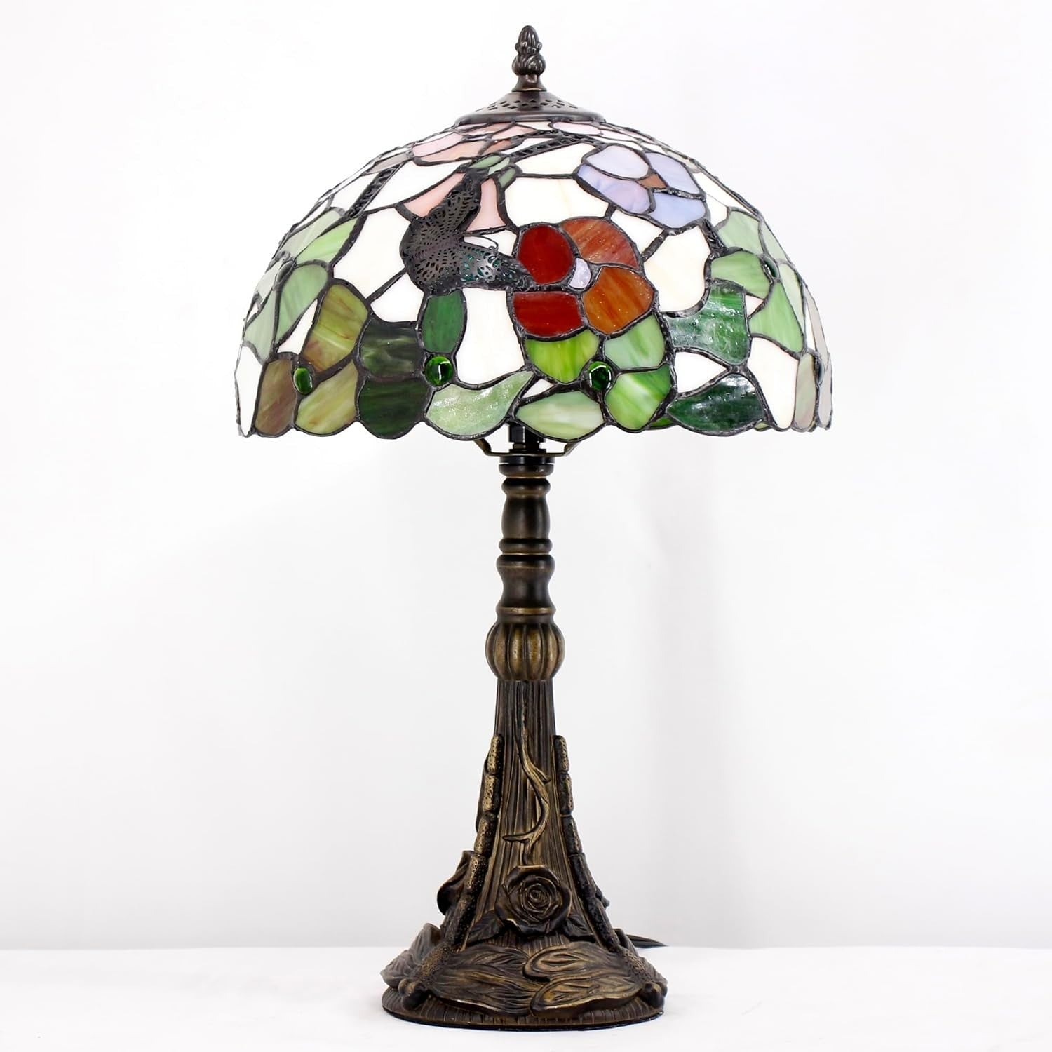 Antique Style Tiffany Stained Glass Table Lamp 30x30x48cm Warm Glow