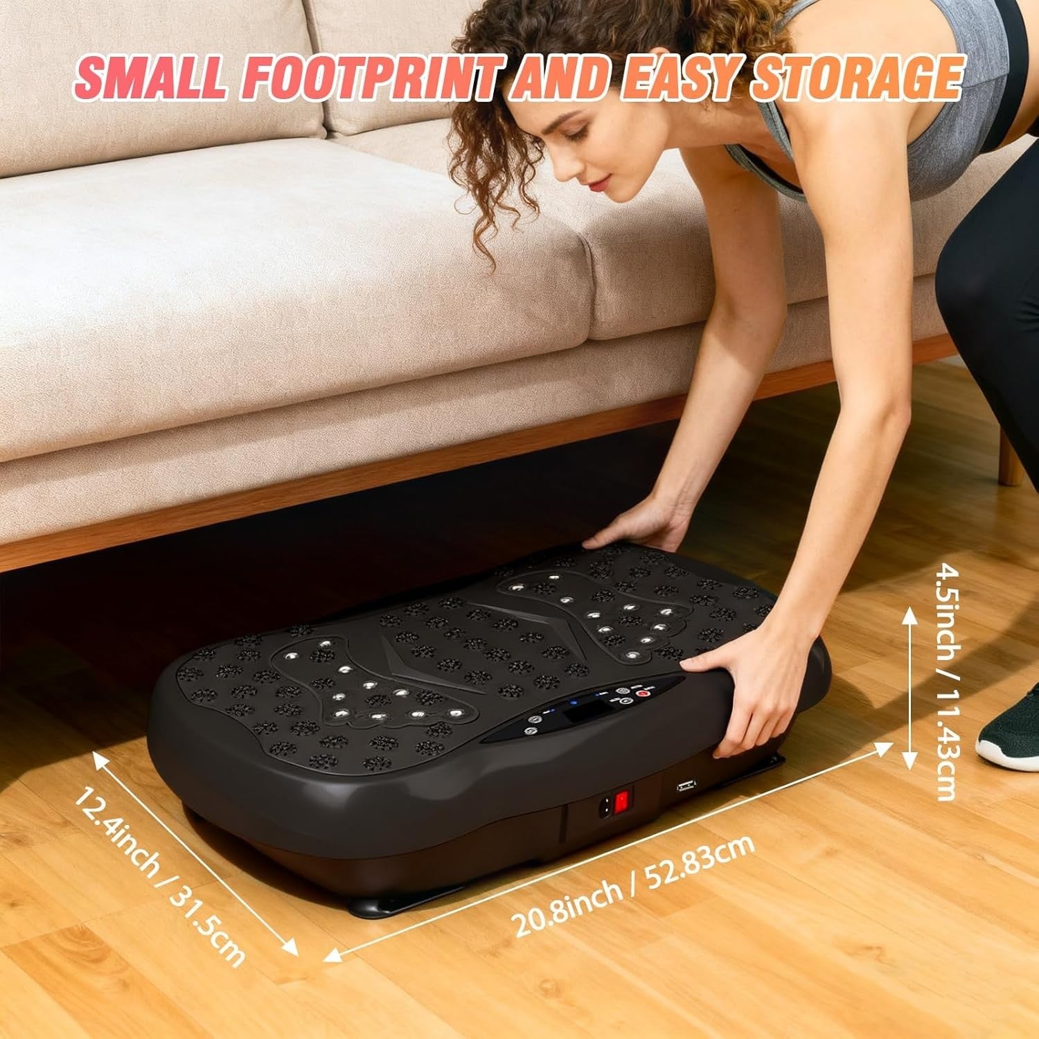 Black Dual Motor Vibration Plate Exercise Machine 120 Levels 330lbs