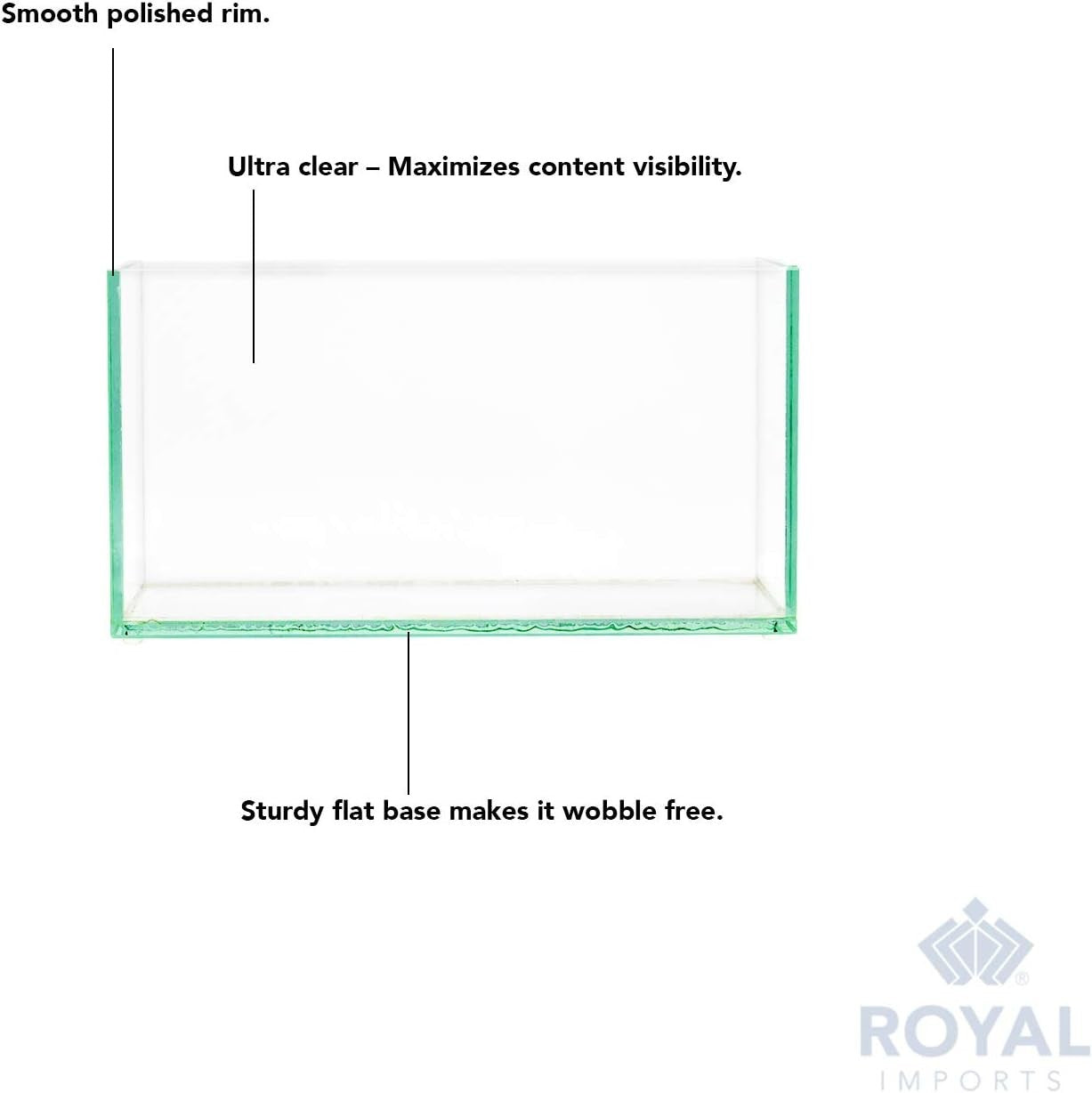 Rectangular Glass Flower Vase Clear Table Centrepiece Wedding