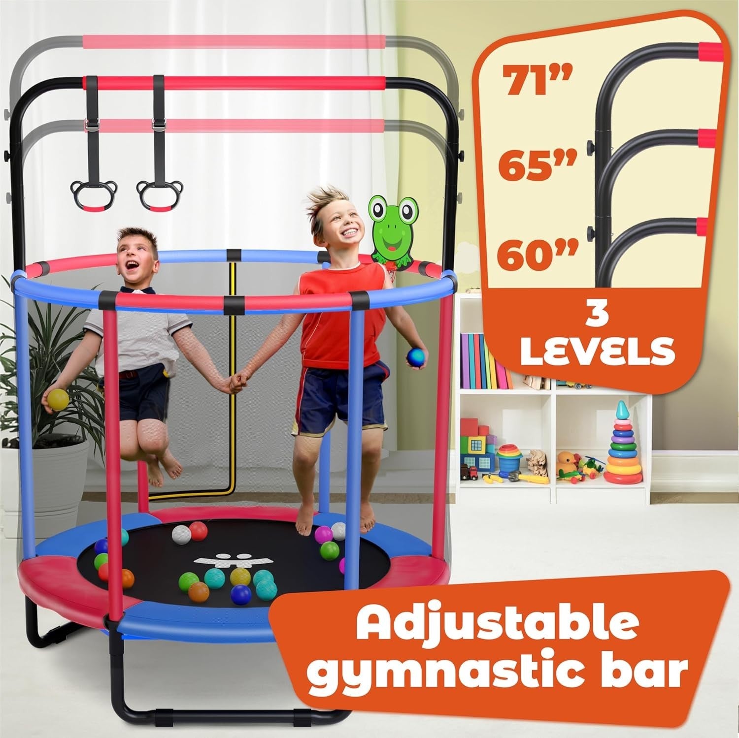 5FT Toddler Rebounder Trampoline with Safety Net Indoor Outdoor