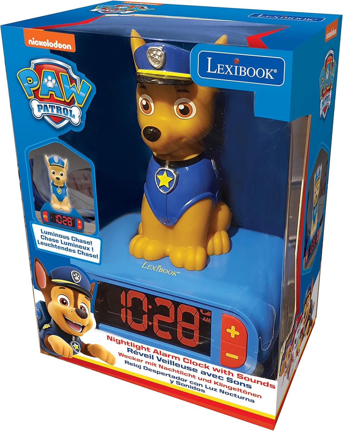 Kids Alarm Clock Night Light LCD Snooze Sound Effects Bedside Clock Toy