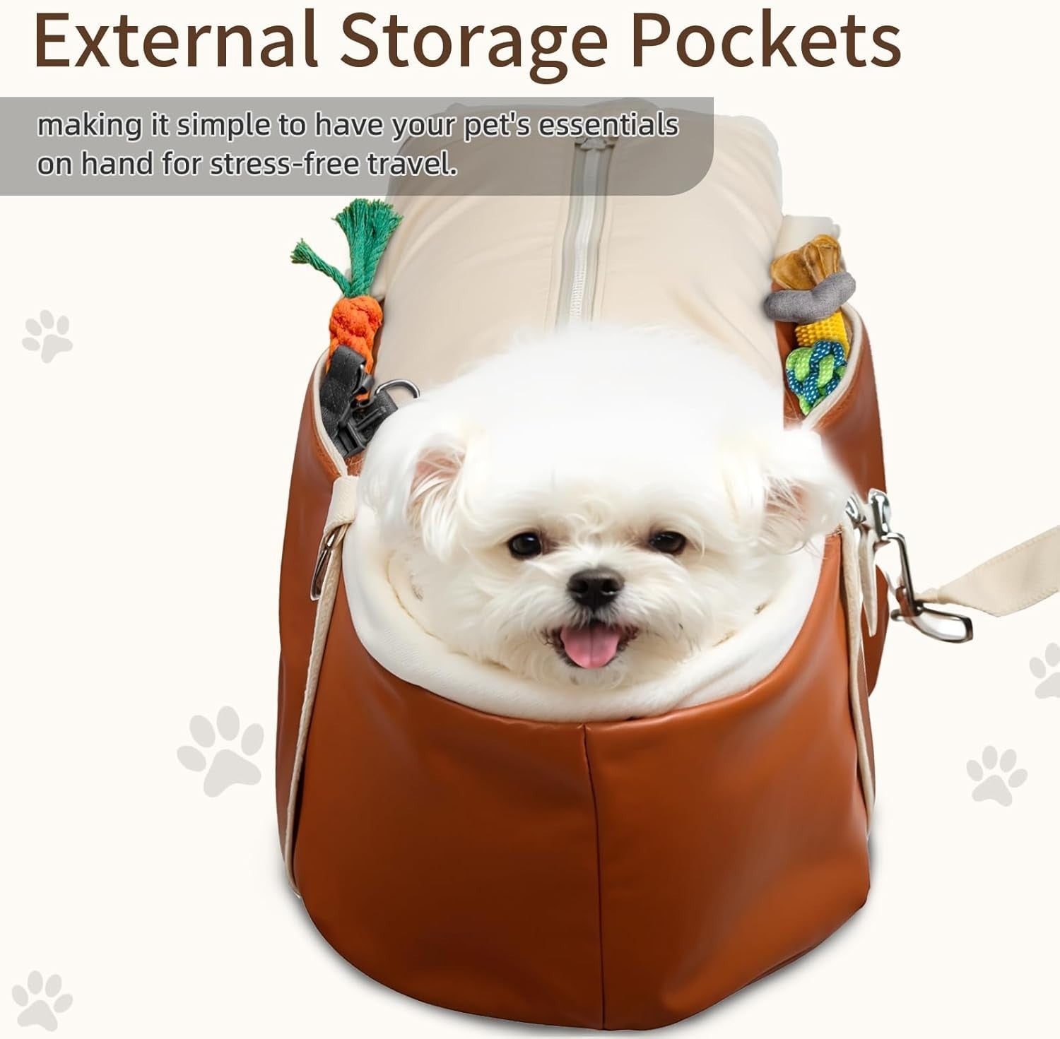 Console Dog Car Seat Small Dog Booster Seat Safety Belt Storage Bag