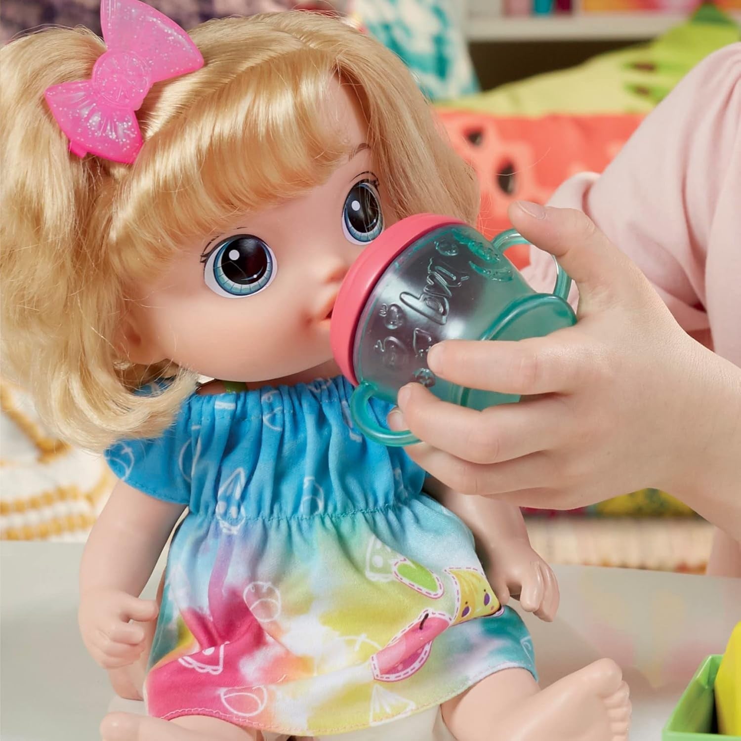Interactive Baby Doll Fruity Drink Feeding Toy Apple Theme