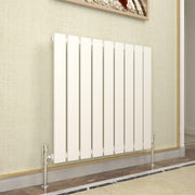 Horizontal White Flat Panel Radiator 600x612mm Modern Single Heating