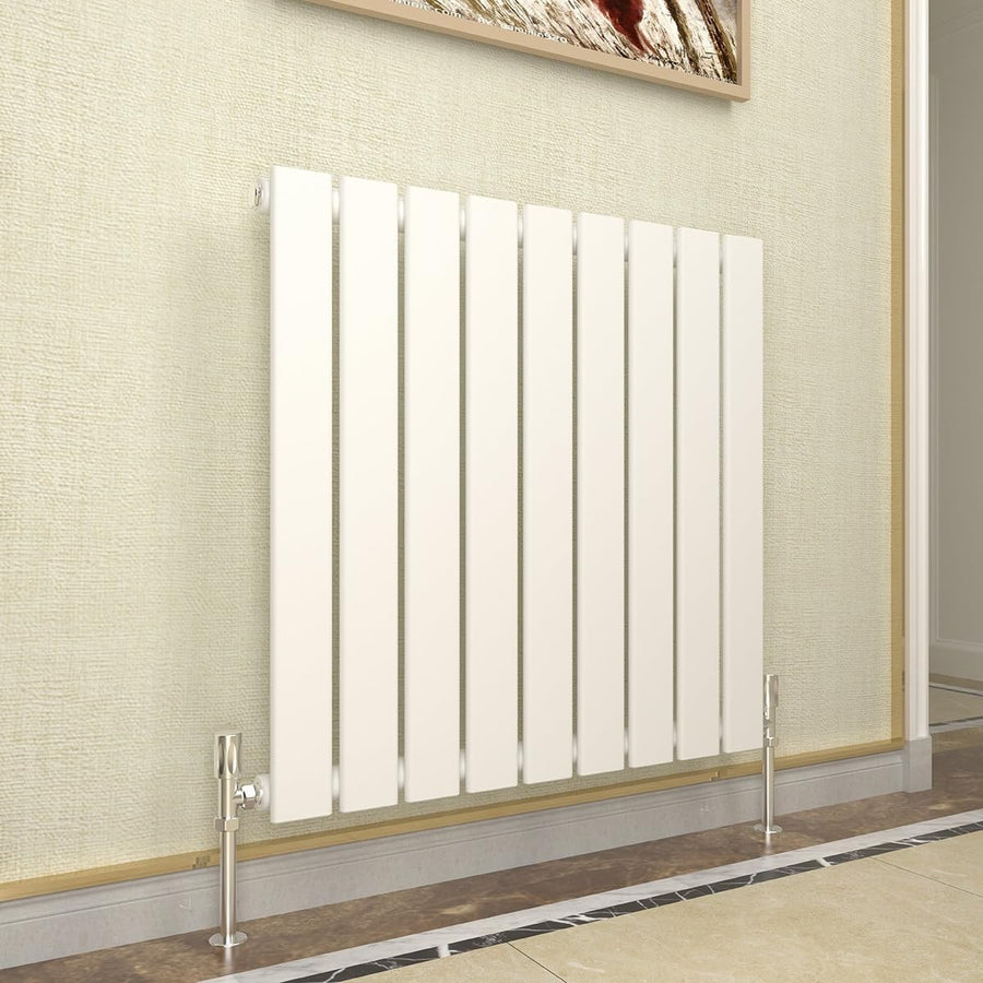 Horizontal White Flat Panel Radiator 600x612mm Modern Single Heating