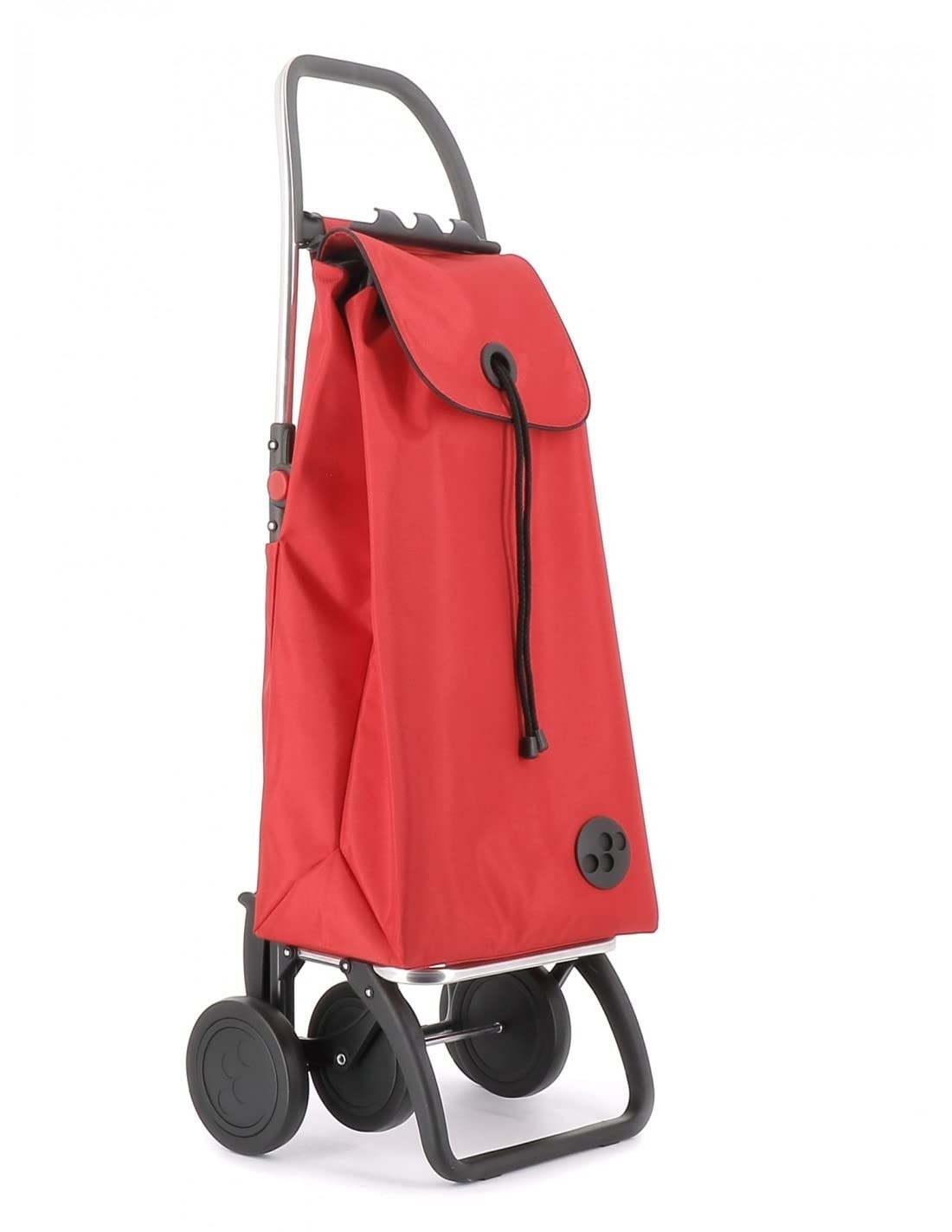 Foldable 4-Wheel Shopping Trolley – Lightweight Aluminium, Red
