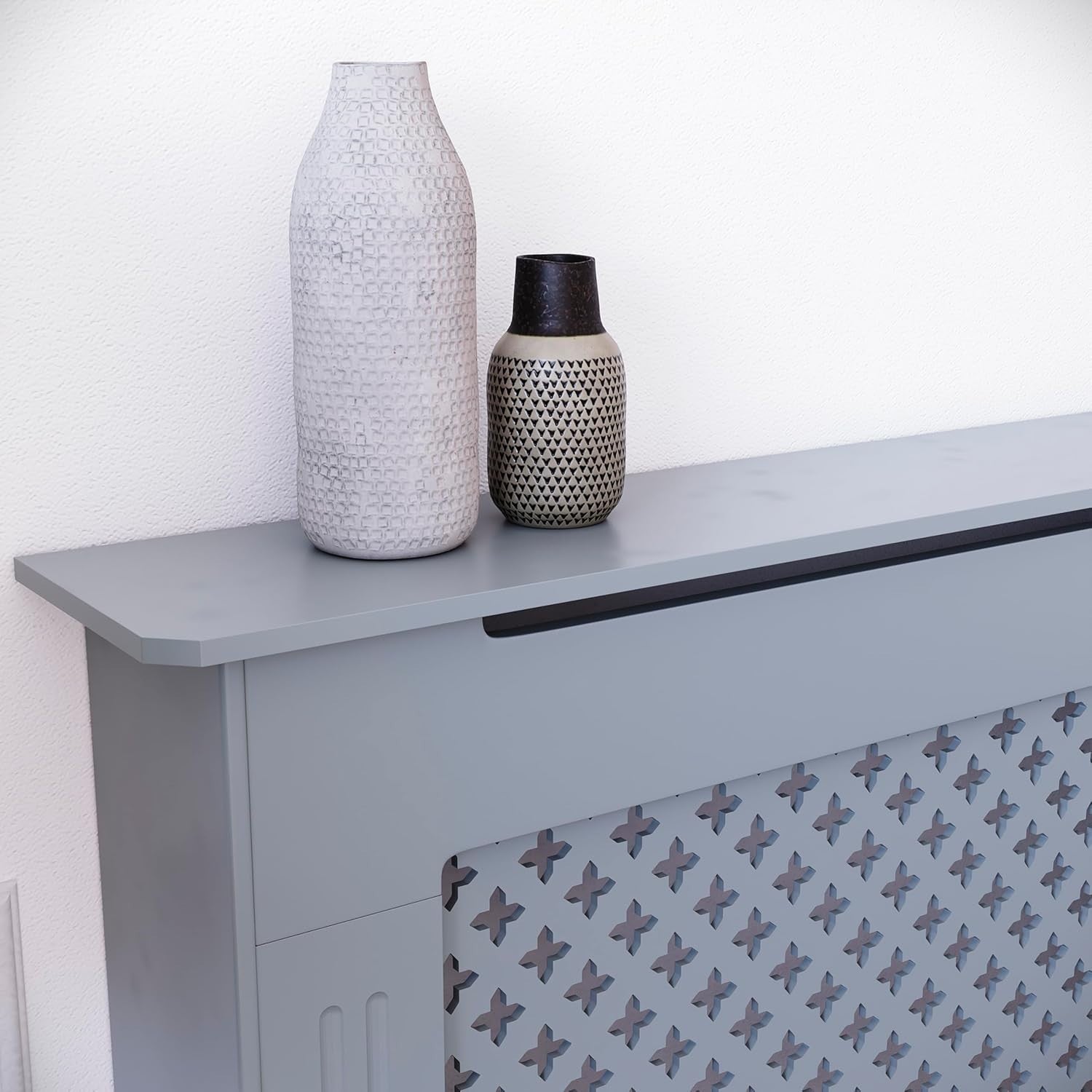 Extra Large Radiator Cover Grey MDF Painted Finish Heat Efficient Modern Design