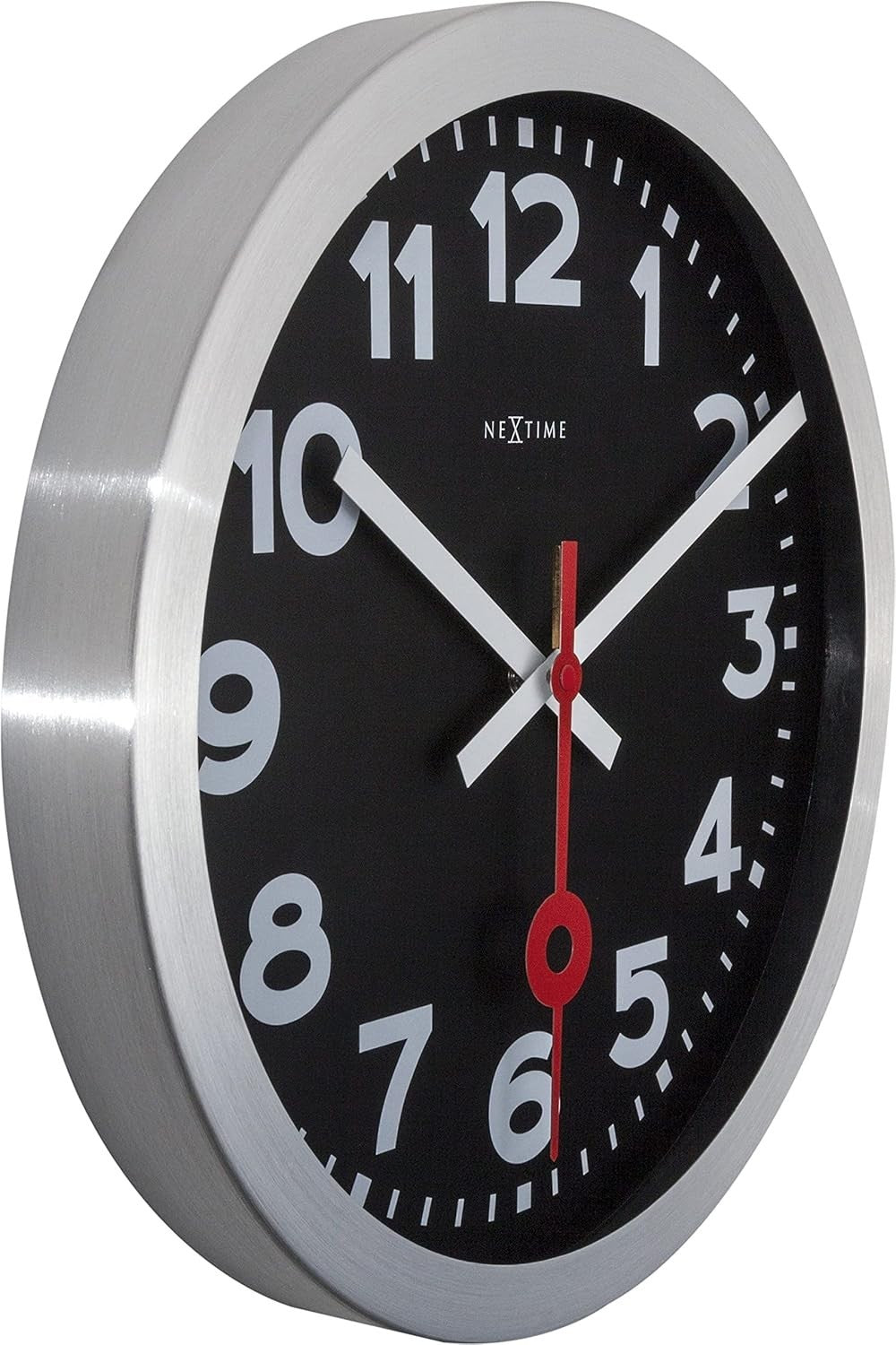 Silent Wall Clock Black 35cm Large Face Office Home Quartz Modern