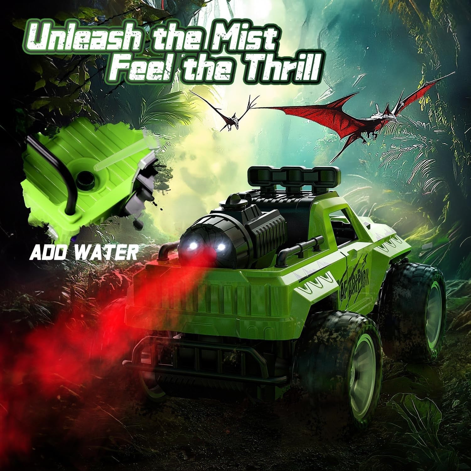 1:18 RC Car Fog Mist LED Lights 4WD Monster Truck Off-Road Toy Kids 8+