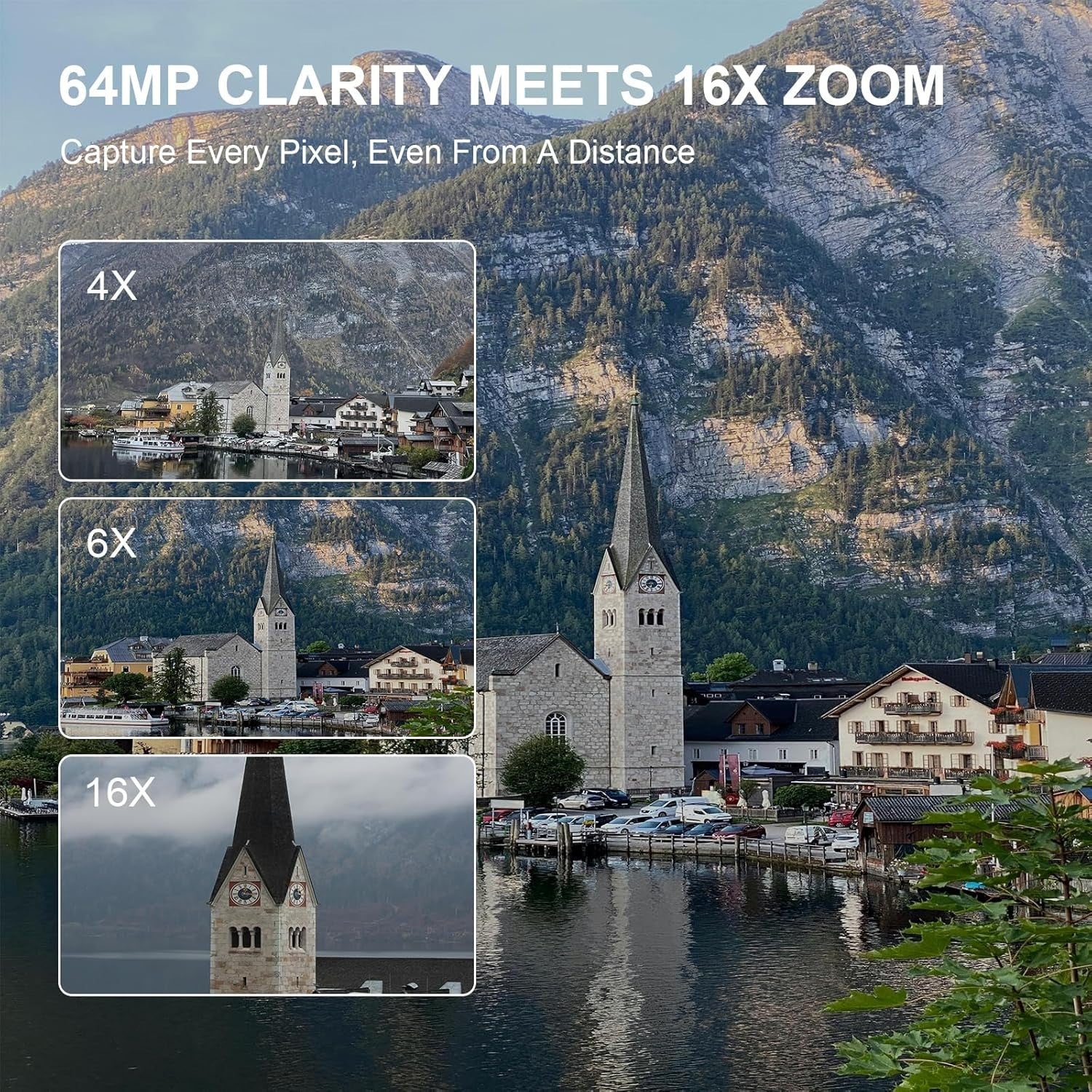6K 64MP Vlogging Camera WiFi Wide Angle Lens w/ 64GB Card Mic