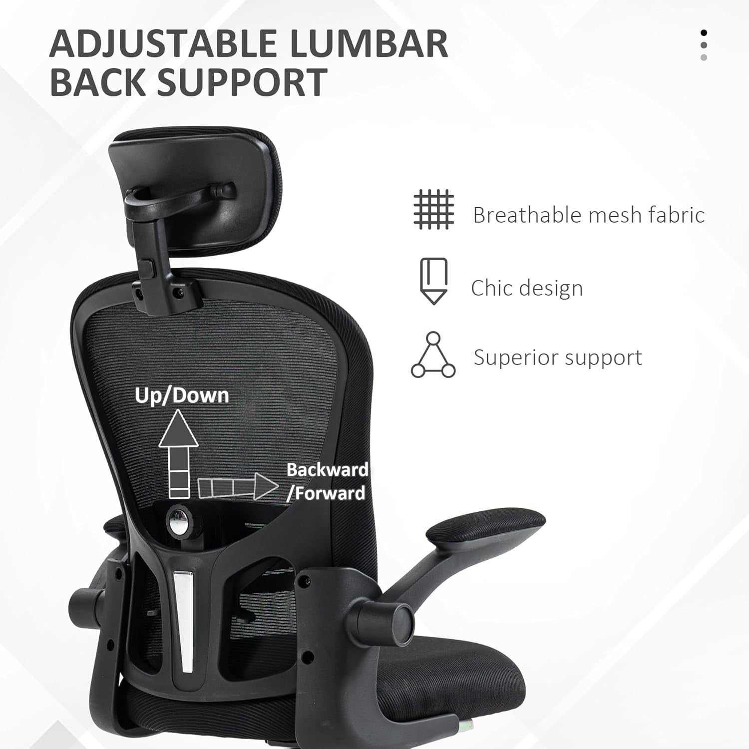 Adjustable Ergonomic Office Desk Chair Mesh Back Lumbar Support Swivel Wheels