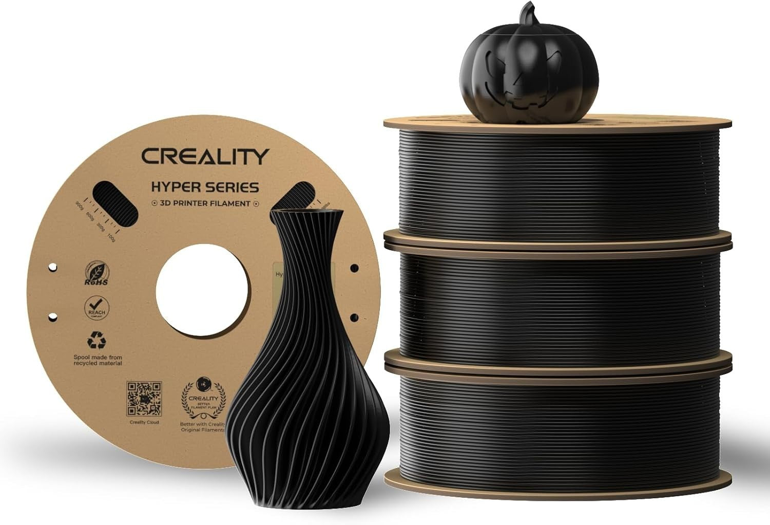 Hyper PLA Filament 4KG High Speed 600mm/s Black 1.75mm ±0.03mm