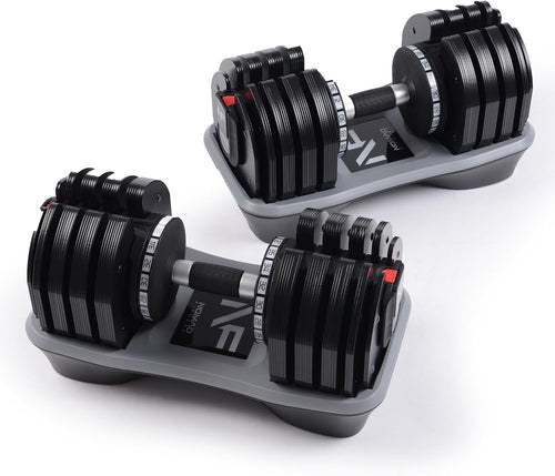 Adjustable Dumbbells Pair 2–36kg 18-in-1 Heavy Weights Home Gym Set