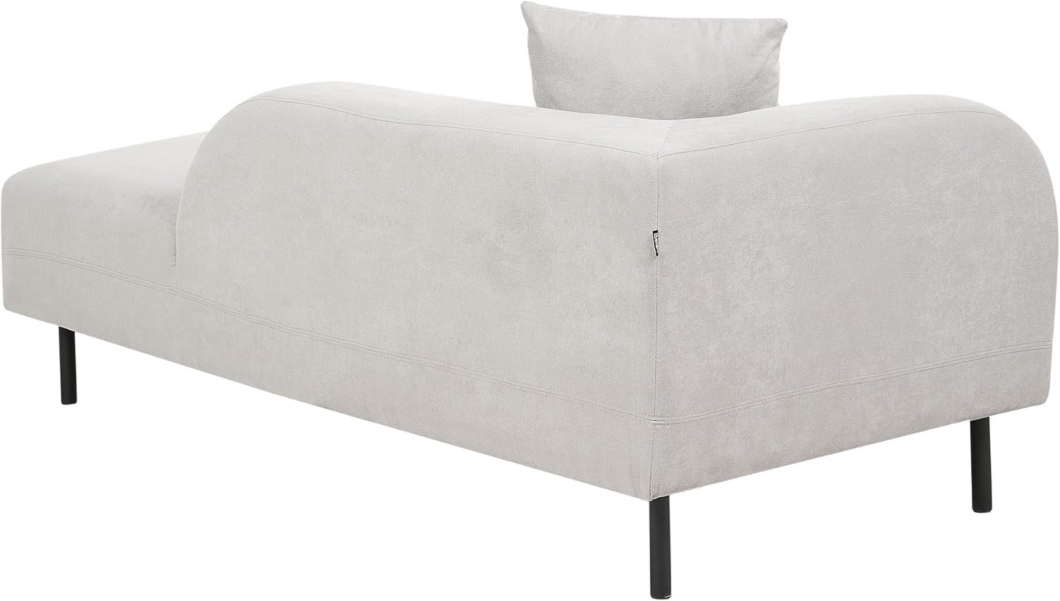Grey Left-Hand Chaise Lounge Sofa | Retro Curved Back, Fabric & Cushion
