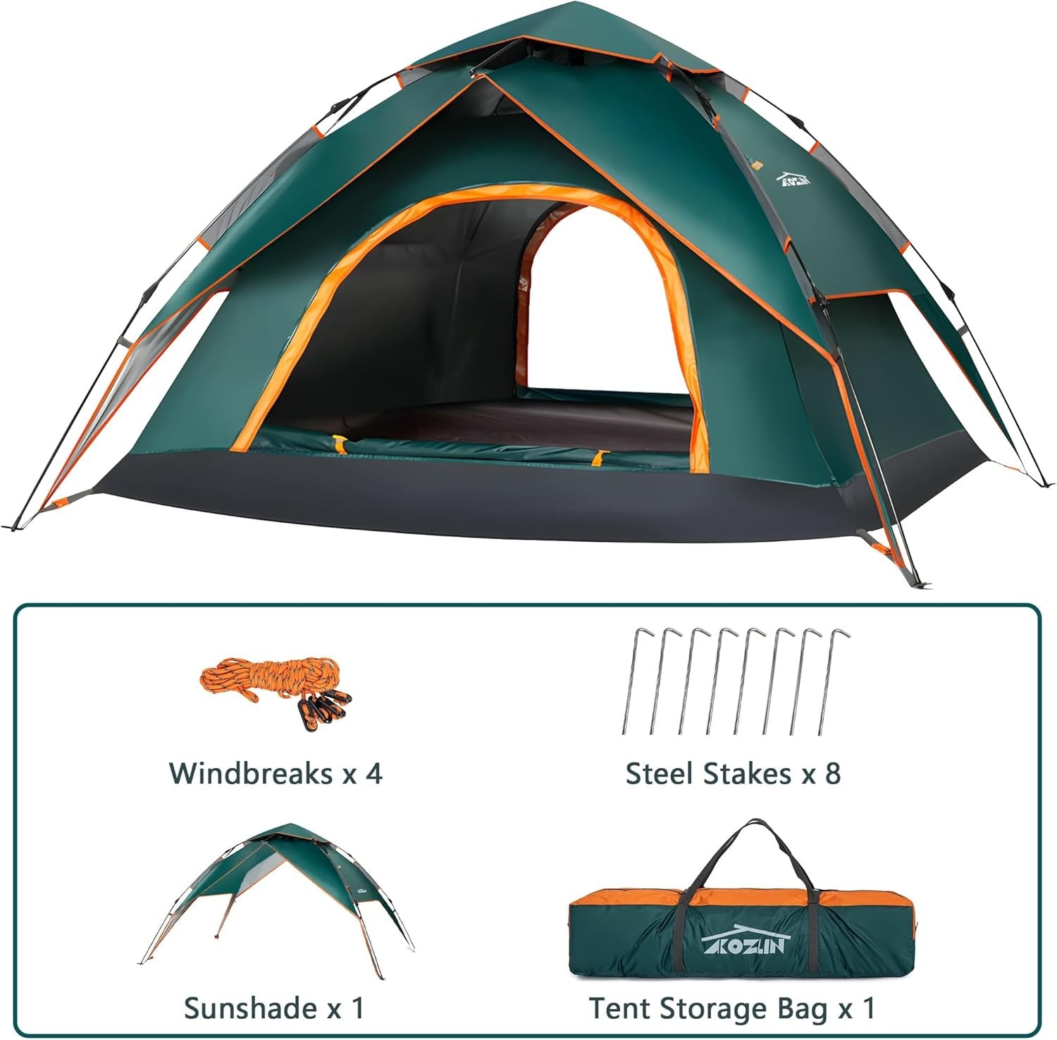 2-3 Person Pop Up Camping Tent Double Layer Waterproof