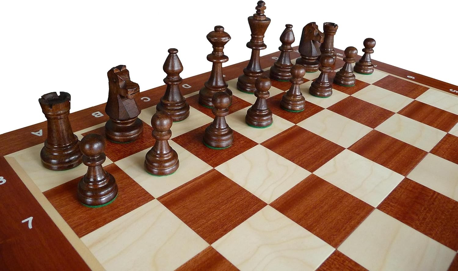 54cm Tournament Wooden Chess Set – Weighted Staunton No.6 Pieces & Folding Board