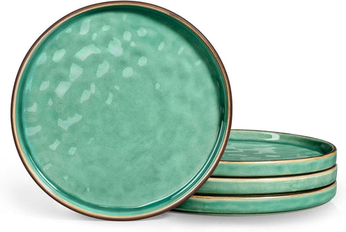 7.9in Ceramic Dessert Plates Set of 4 Scratch Resistant Microwave Safe