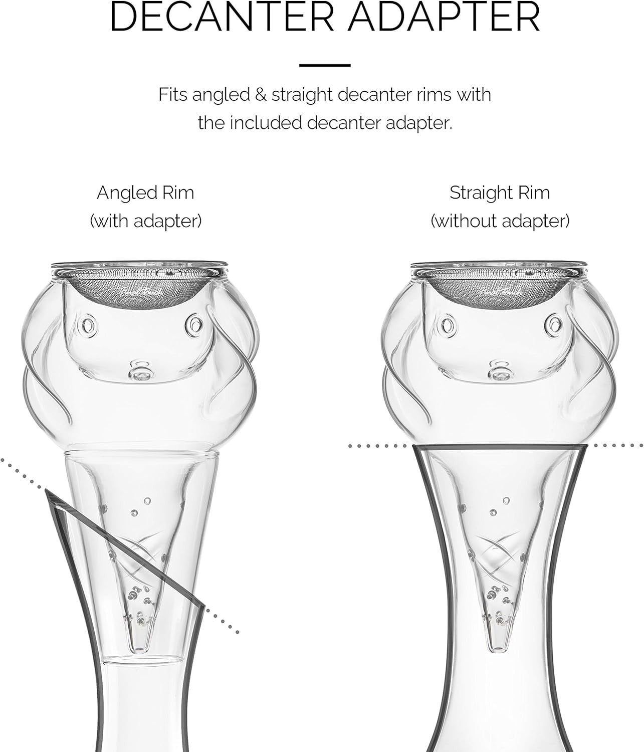3-Stage Wine Aerator Glass Decanter Elegant Swirl Design for Smooth Rich Flavour