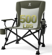 Heavy Duty Folding Camping Chair 230kg Capacity Outdoor Portable Seat Green