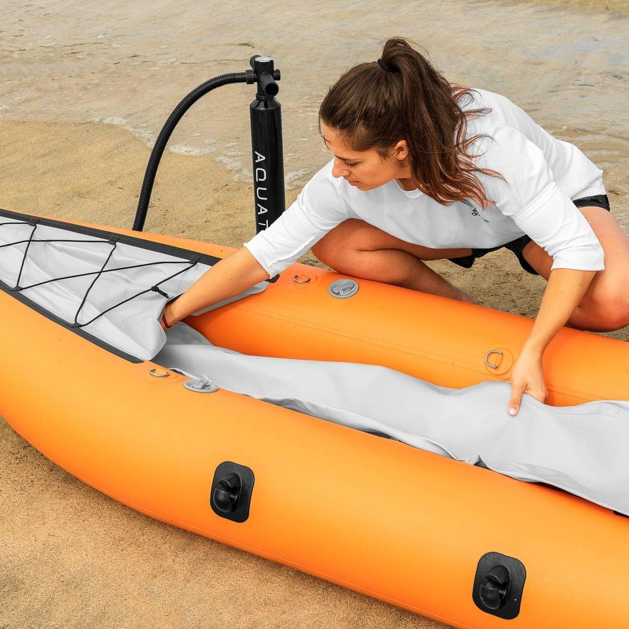 Inflatable Kayak PVC Canoe Set w/ Seats Paddles Pump Carry Bag