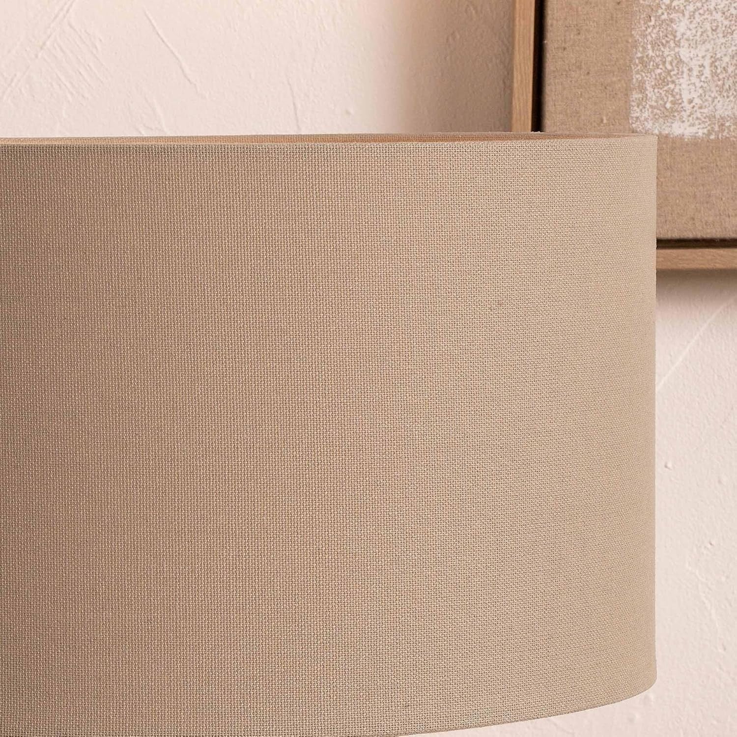 Taupe Drum Lampshade 45cm Cotton Cylinder Lined Table Floor Lamps
