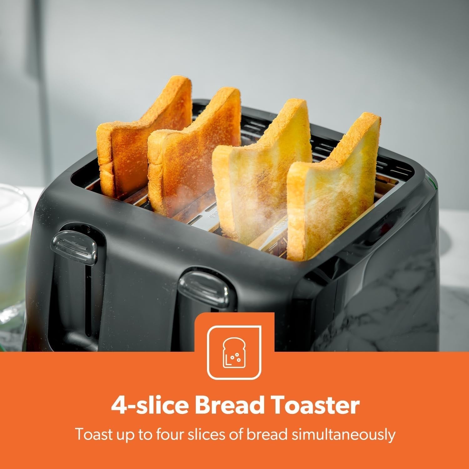 Coffee Maker Kettle Toaster Set | 1.5L Brew | 1.7L Jug | 4 Slice | Black