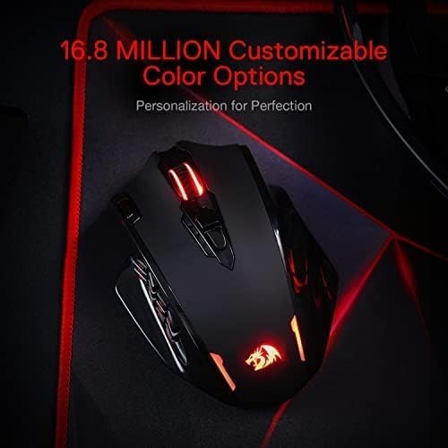 Wireless Gaming Mouse 16000 DPI RGB MMO 16 Buttons Rechargeable PC