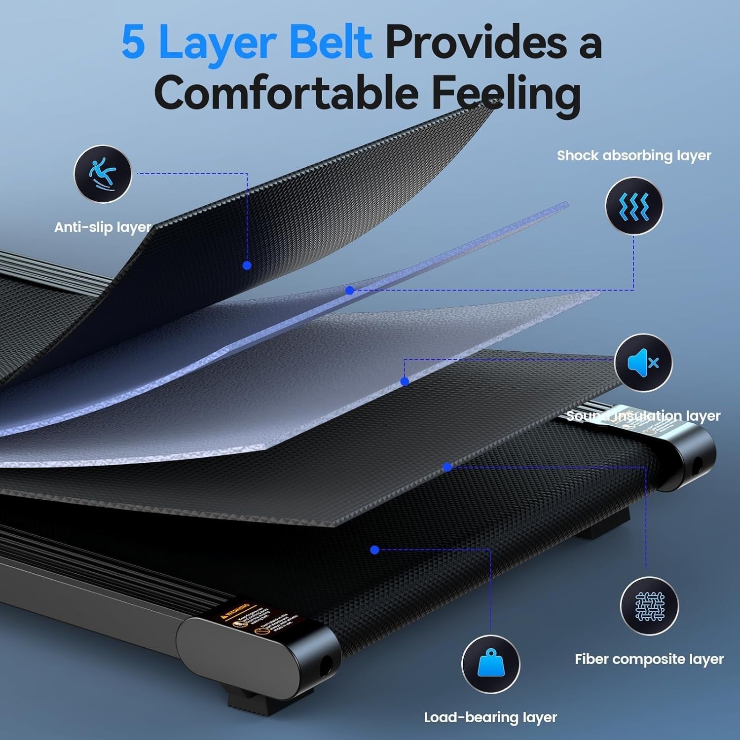 Walking Pad Treadmill With Incline Under Desk 6km/h Silent Home Office