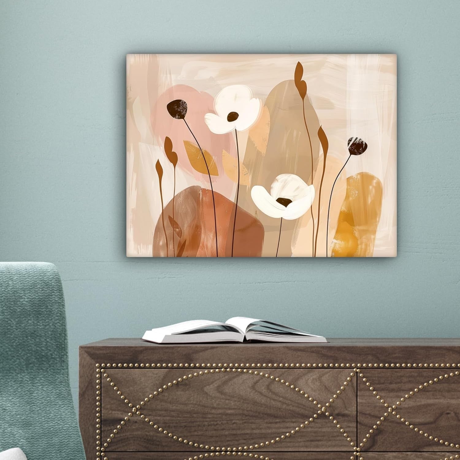 Abstract Floral Canvas Wall Art 40x30cm Framed Print