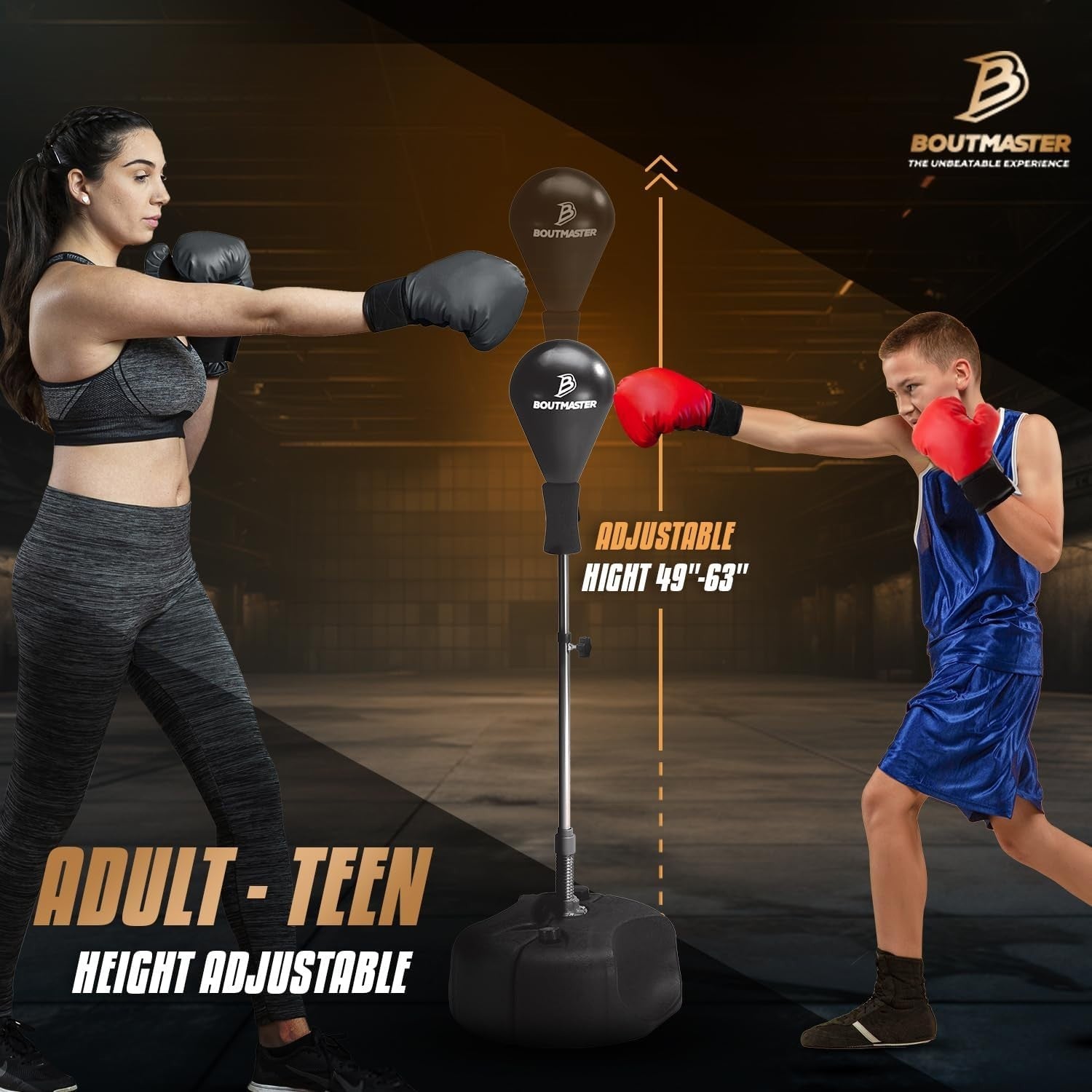 Adjustable Speed Punching Bag Stand Boxing Fitness Stress Trainer