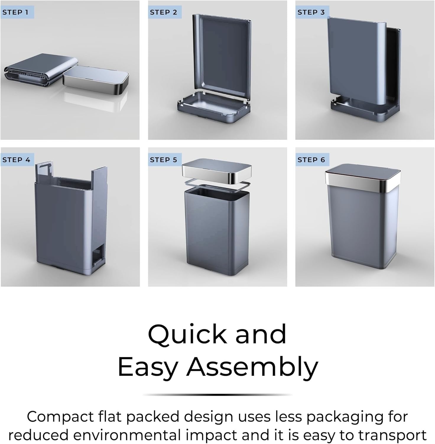 60L Touchless Kitchen Bin | Automatic Sensor Trash Can Grey