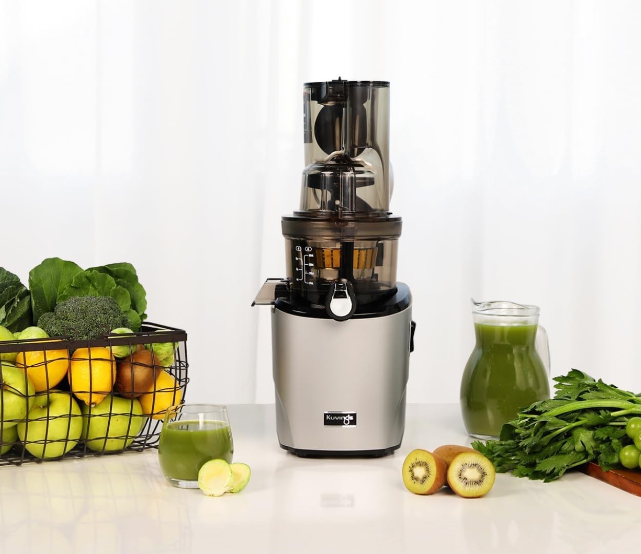 Cold Press Slow Juicer Auto Cutting Wide Feed Chute BPA Free Quiet