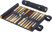 Luxury Travel Backgammon Set Genuine Leather Roll Up Portable Strategy Game