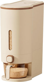 10KG Airtight Rice Storage Dispenser Press Grain Container with Window