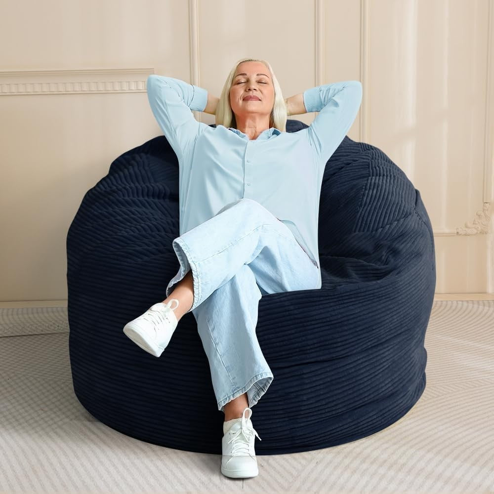 Convertible Bean Bag Chair to Bed Plush Sofa Lounger Soft Removable Cover