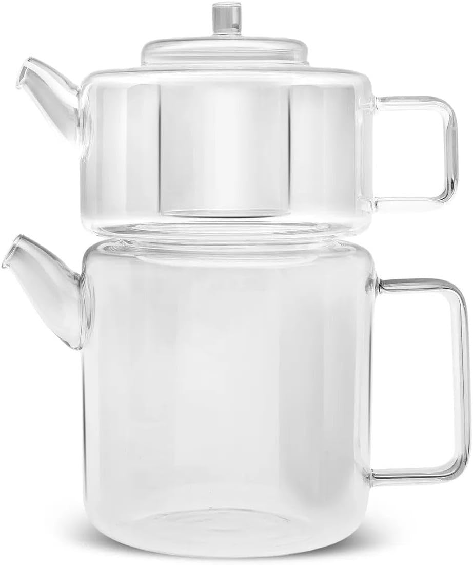 Glass Turkish Tea Maker 2.9L Borosilicate Teapot Set Dishwasher Safe