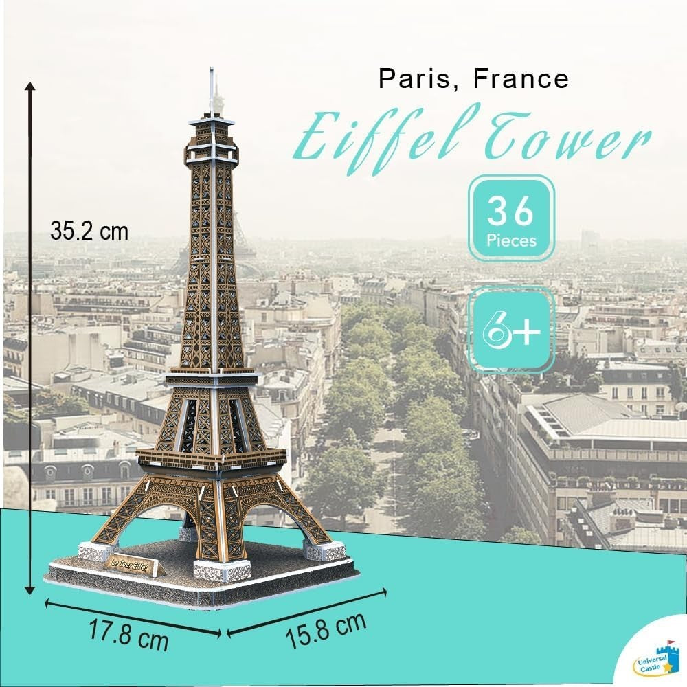 3D Eiffel Tower Puzzle Model Kit DIY Architecture Gift Fun Decor 36pcs