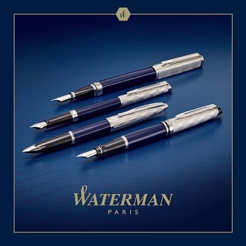Luxury Fountain Pen – Deep Blue Metal & Lacquer, Medium Stainless Steel Nib