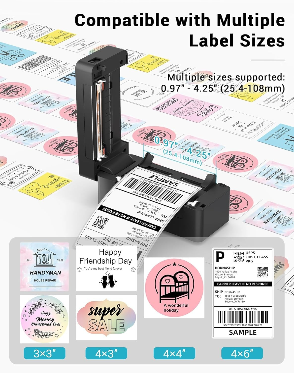 4x6 USB Thermal Label Printer for Shipping DHL UPS